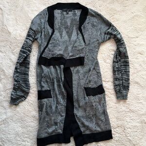 Dance & Marvel Women’s sweater EUC Small medium S\M black white Cardigan